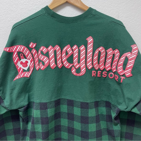 DISNEYLAND PARKS Dark Green Candy Cane Plaid Holiday  Christmas Spirit Jersey!❄️ - Picture 3 of 8
